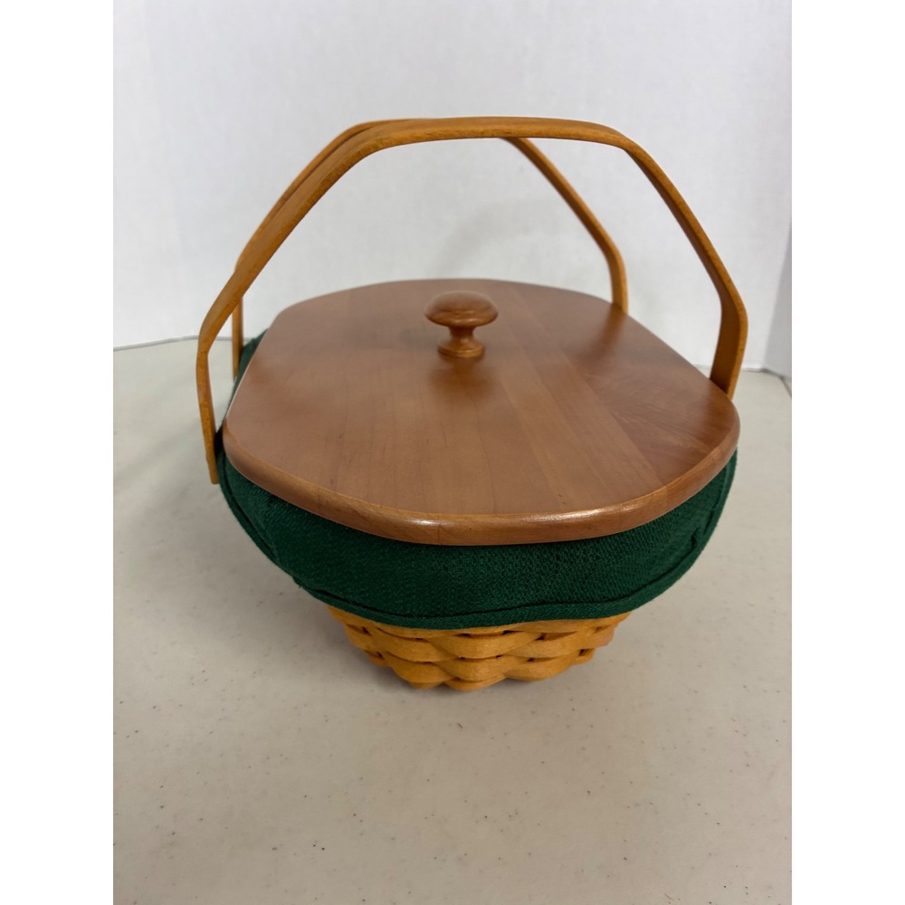 Longaberger 2006 Christmas Collection Natures Garland Basket Wood Lid Liner USA - Picture 2 of 11
